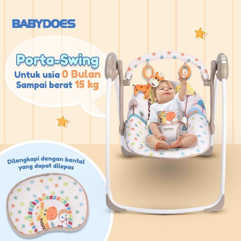 Babydoes Porta Swing With Remote / Ayunan Bayi Elektrik
