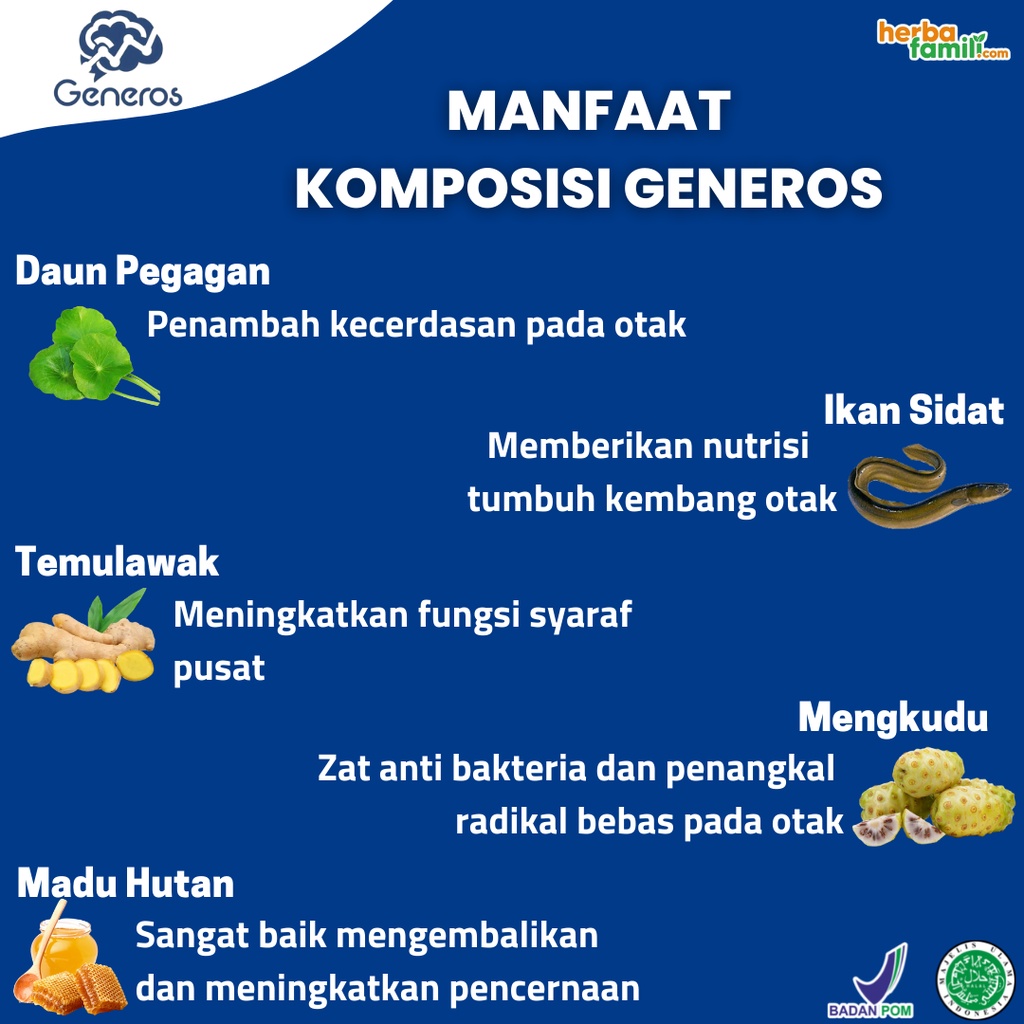 [BISA COD] GENEROS 100% ORIGINAL | Suplemen Nutrisi Multivitamin Otak Anak Nutrisi Anak Speech Delay | Vitamin Telat Bicara