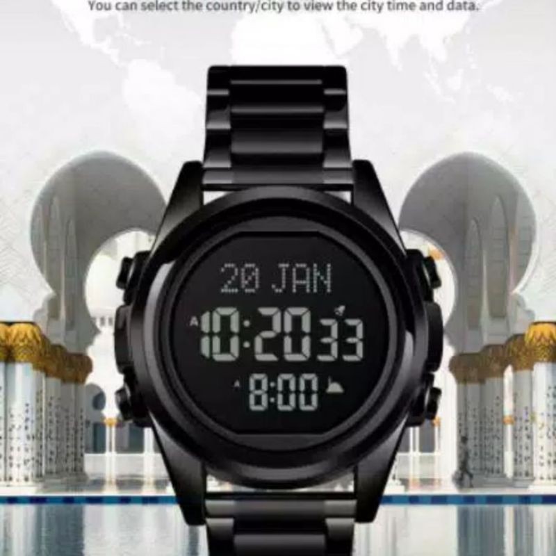 Jam Tangan Pria Arab SKAMEI Original petunjuk Arah Kiblat jam Tangan Muslim
