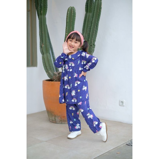 Set Rania Setelan Rayon Anak Neeca Kiddos Setcel Size 2,4,6,8,10 T