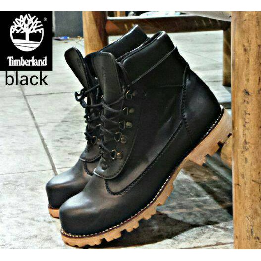 sepatu boot safety ujung besi timberland ring black