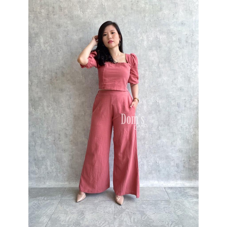 Domscorner - Kulot set Version - Ye jin set CELANA (PO PRE ORDER)-Pink Brick ALL SIZE