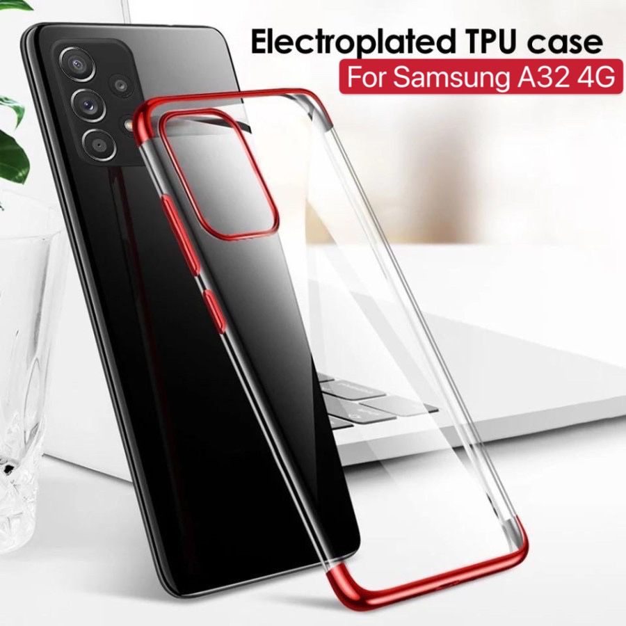 Softcase Samsung Galaxy A32 4G 2021 Transparant List Warna Plating Jelly Case Samsung A32 4G