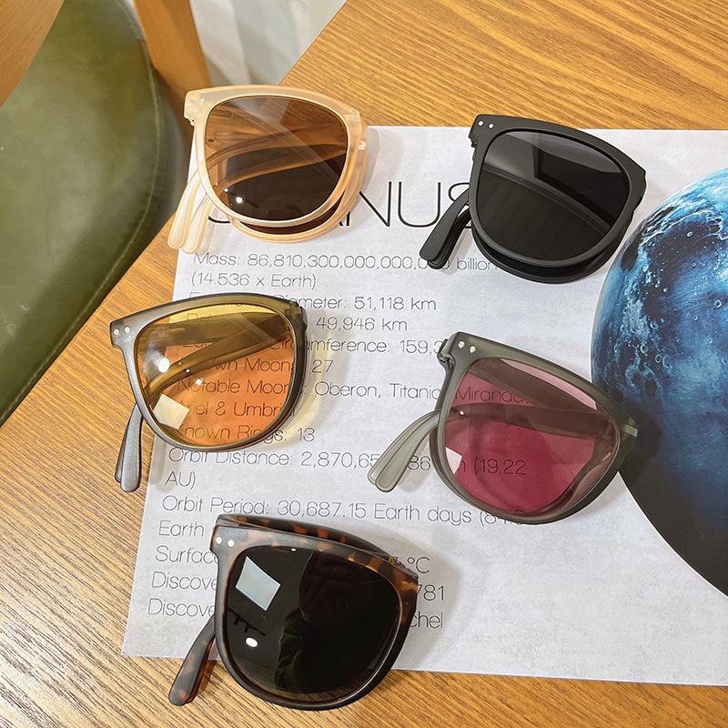 HC Kacamata Hitam Wanita Lipat Korea Fashion 6680 Kaca Mata Gaya Pantai Terbaru Bisa di LIPAT Sunglasses Anti-UV Wanita Pria Import Kacamata Murah-4