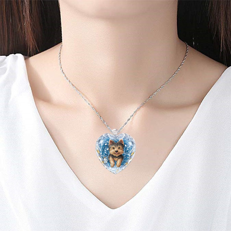 Kalung Rantai Dengan Liontin Kristal Sapphire Untuk Wanita