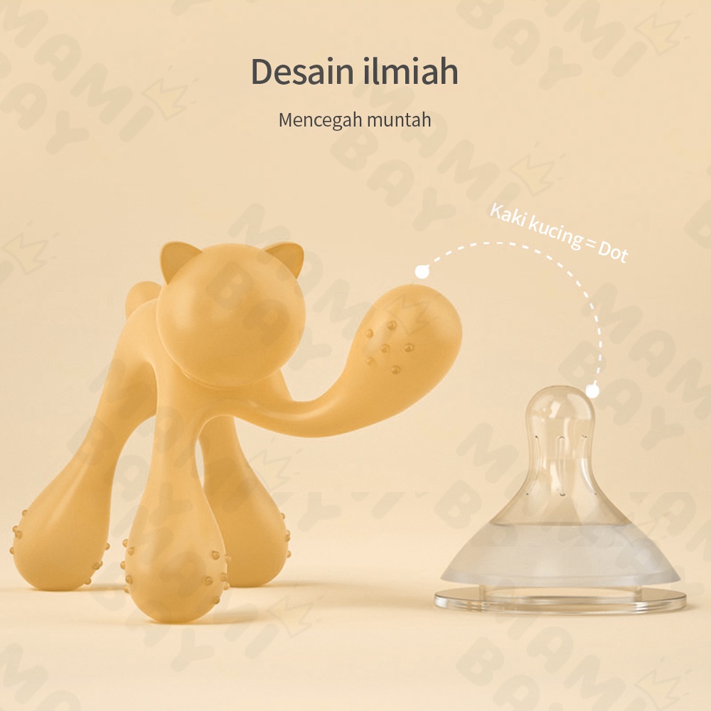 Mamibayi Mainan gigitan bayi bentuk kucing lucu dengan kotak teether bayi BPA free