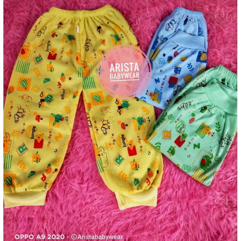 3PCS CELANA PANJANG BAYI MOTIF SIZE S M L XL