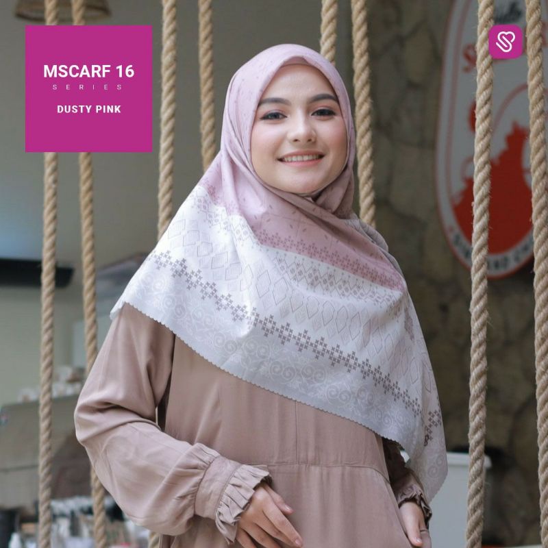 MUNIRA Scarf Segiempat Terbaru | MSCARF 16 Hijab Segiempat Motif Bahan Premium Voal Shinny Jilbab Li