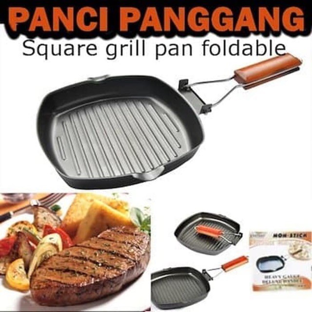 Square grill pan / teflon pemanggang | Shopee Indonesia
