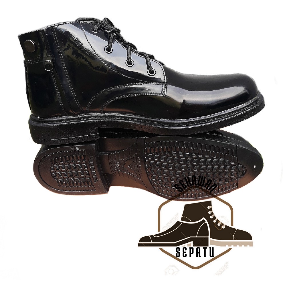 Sepatu PDH POLRI Tali Resleting - Sepatu PDH Satpam Security