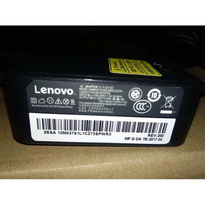 Adaptor Charger Lenovo 65W USB Type C Original ThinkPad T480 Yoga 370 Ori