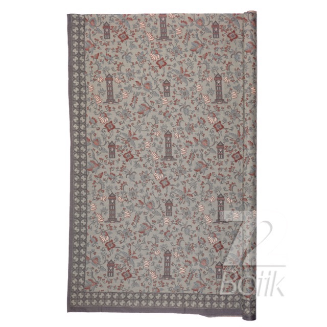 BAHAN BATIK PREMIUM Katun Motif Jam Gadang Warna Hijau Grey Alam 724088 Cap 72 Jarik Jarit Samping Kebat Panjang Batik Katun Modern Premium Bahan Seragam Batik Pernikahan Kantor Keluarga Murah Kamen Jadi Batik Bali Lembaran