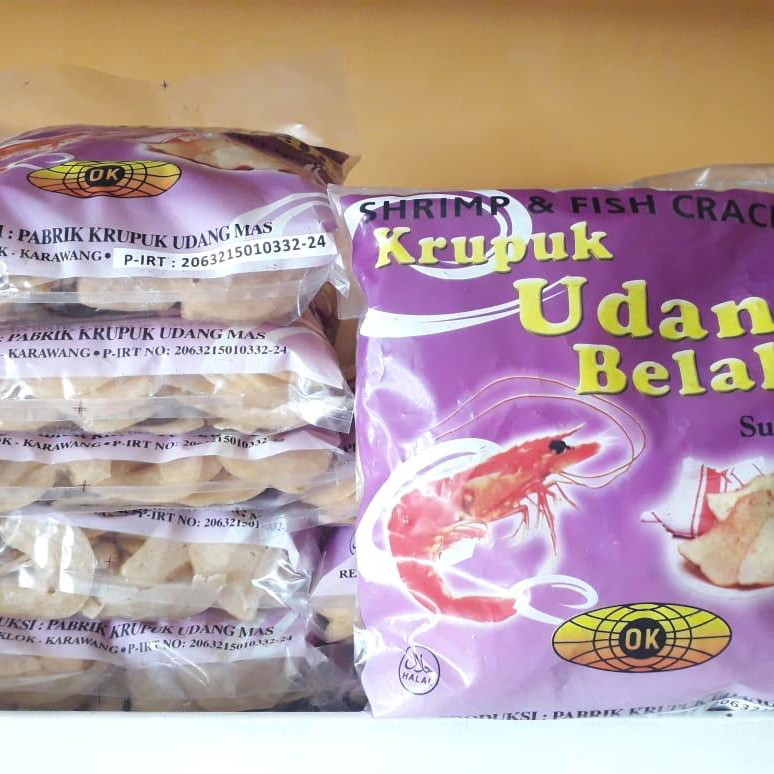 

Kerupuk Krupuk asli Udang Mas Ok Belahan Ungu Khas Karawang 500gram