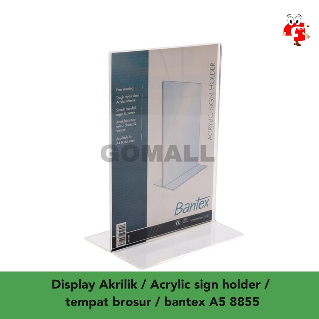 

Display Akrilik / Acrylic sign holder / tempat brosur / bantex A5 8855