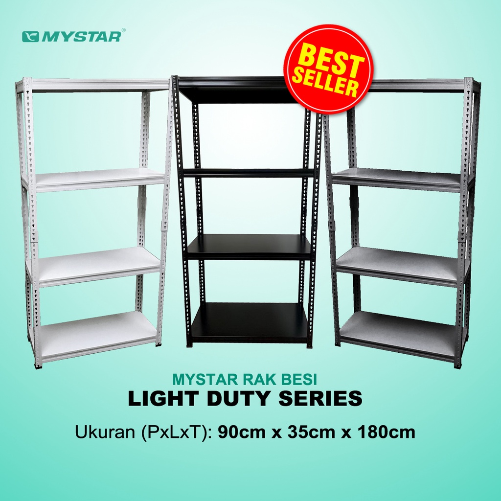 Mystar Rak Besi (Boltless) 350 mm x 900 mm x 1800 mm - 4 LV STEEL