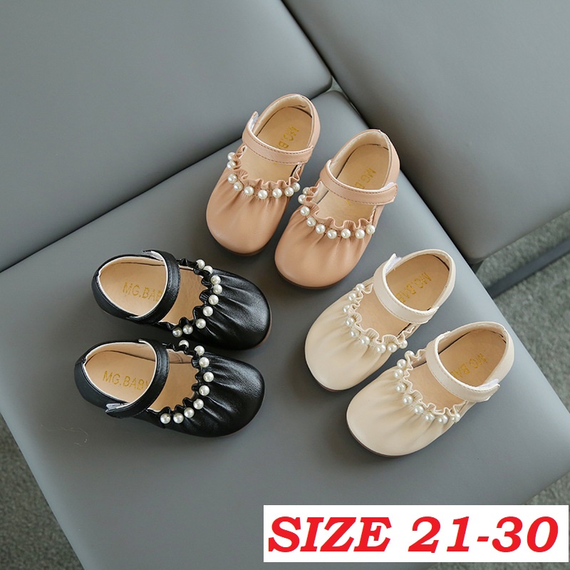 CG SH25-Sepatu Pesta Anak Perempuan Polos Stud Pearl