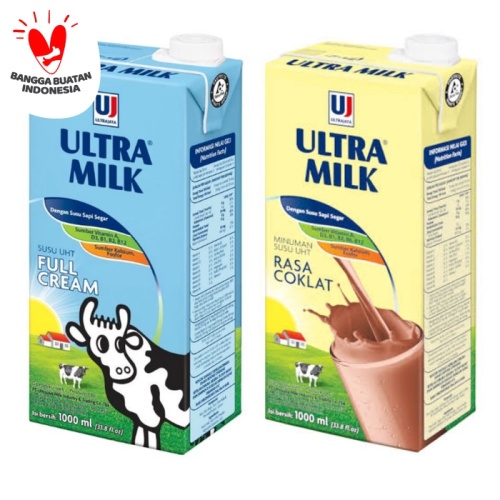 Ultra Milk Susu Ultra UHT Full Cream Coklat 1000 ml 1liter 1 lt