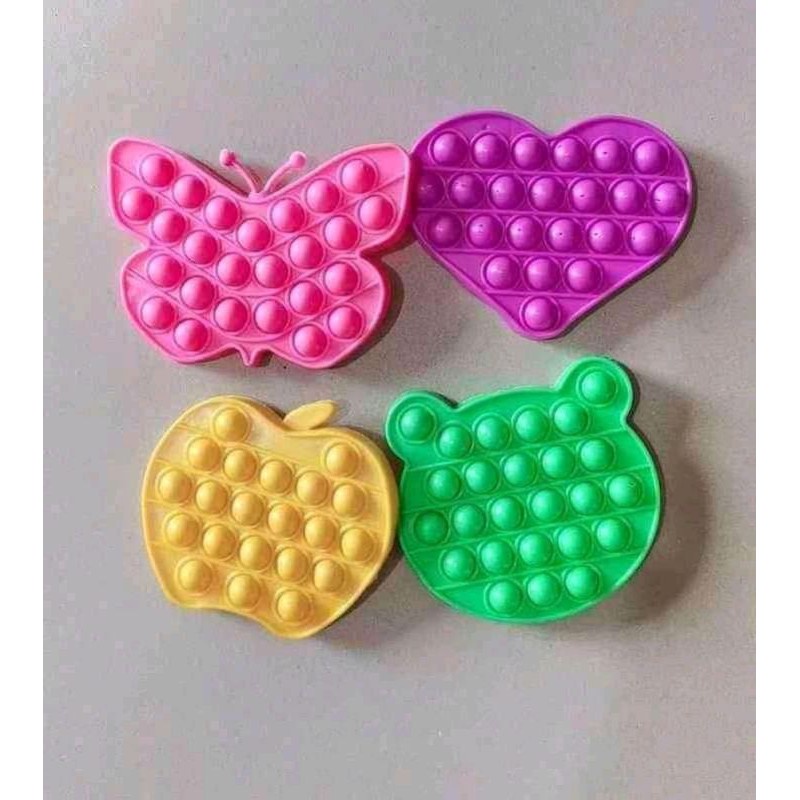 Fidget toys push pop it bubble stress relief rainbow-kepala kucing