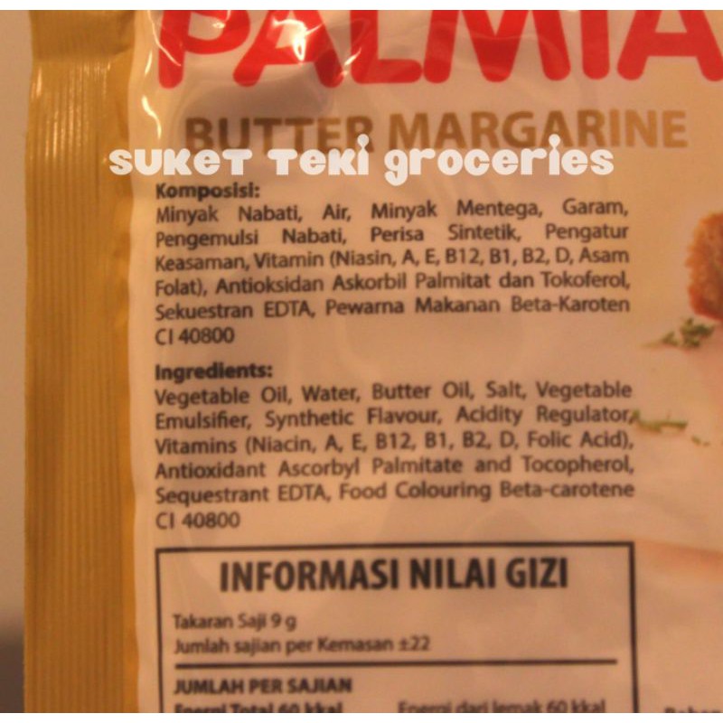 Royal Palmia Butter Margarine Sachet 200 gr SATUAN Murah