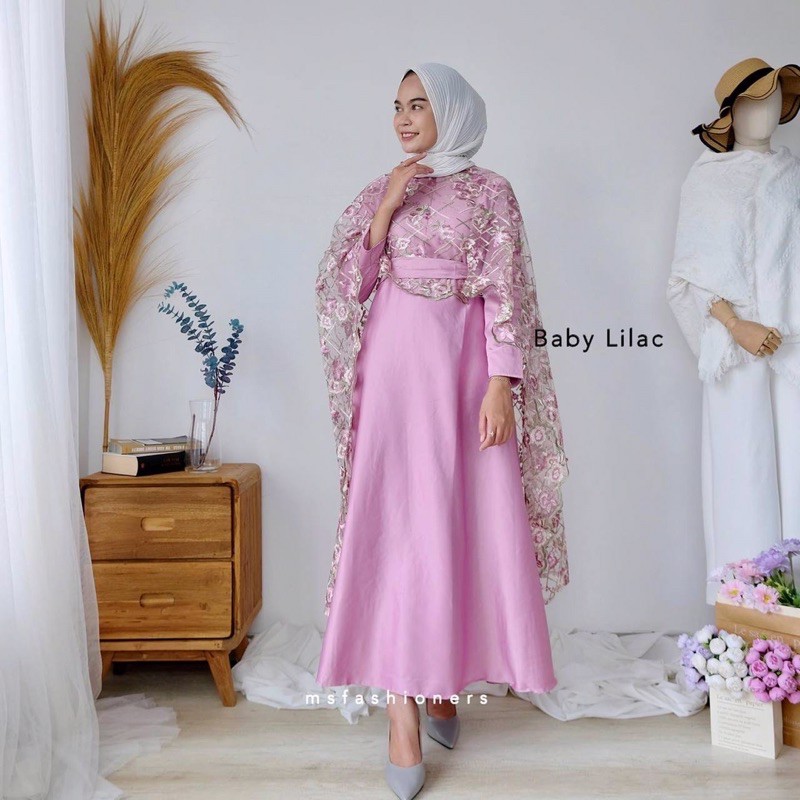 Kareena Dress Long Cape/Outer Panjang/baju kondangan kekinian