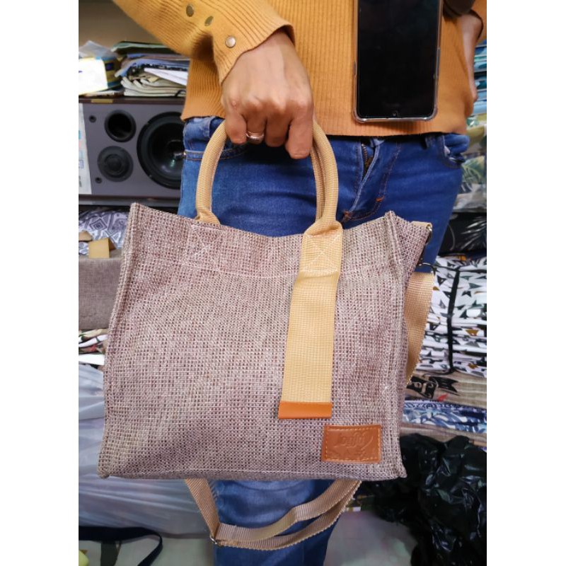 Jual TAS KANVAS 2IN1 uk 25x24 / tas tote / tas wanita / tas kanvas /tas