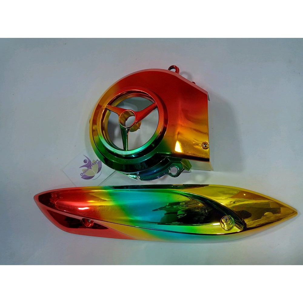 Cover Tutup Kipas Plus Knalpot Mio Sporty Mio Smile Mio GT Mio Lama Pelangi