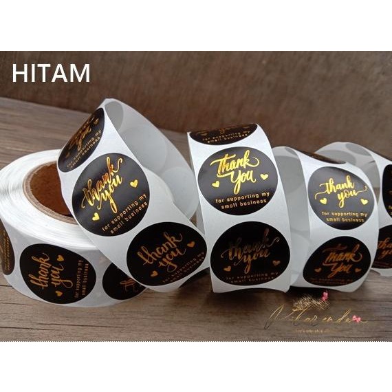 

TAG-25 : Stiker Segel Thank You Poly Emas 2,5cm (per rol +- 500 stiker pitar33 Berkualitas