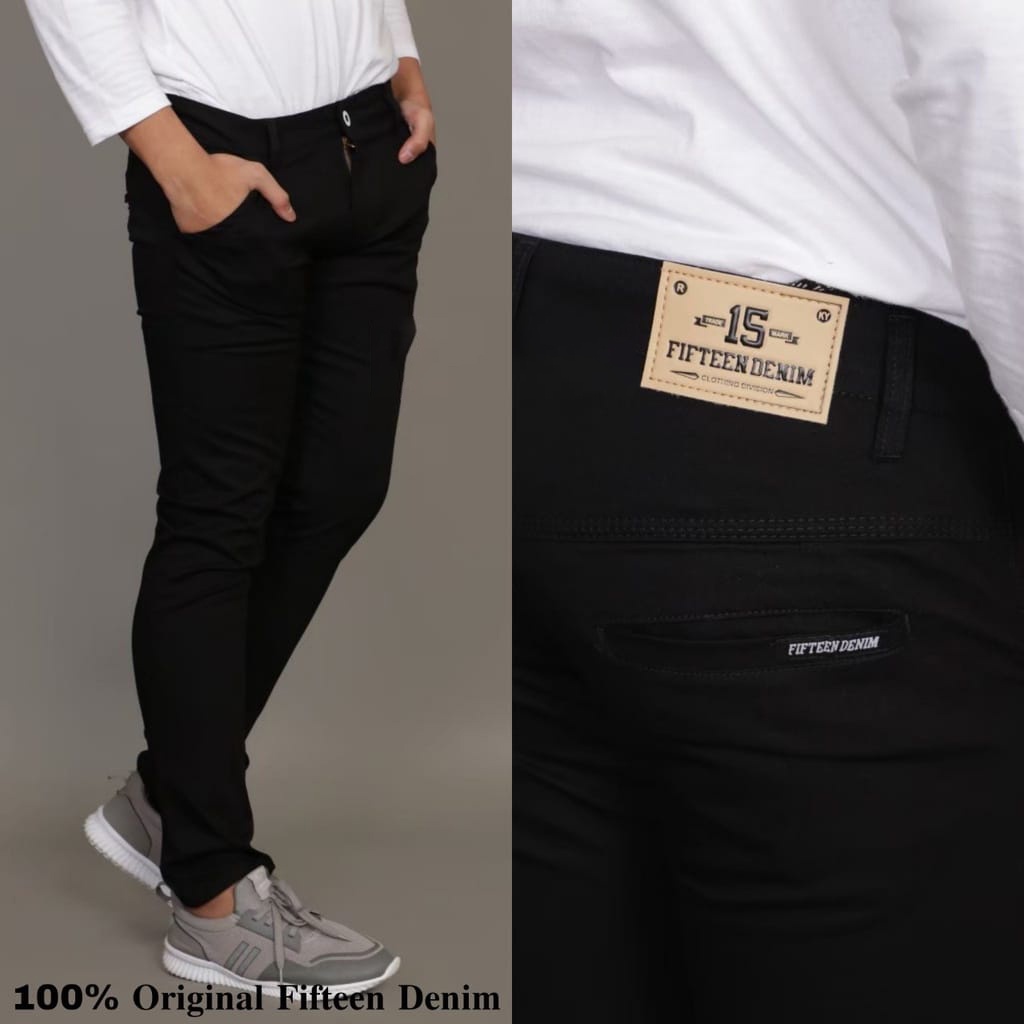 Celana Chino Cowok Panjang Slim Fit Katun Strecth  Premium