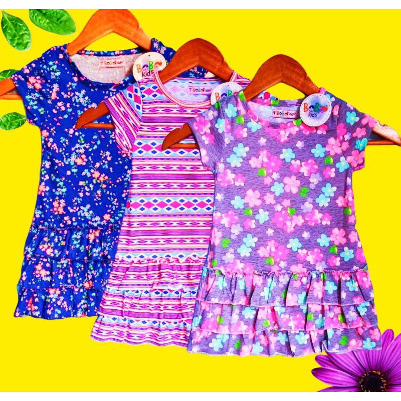 [Bobo kids] BAJU ANAK PEREMPUAN [ZOLLA] [2-5 THN] [DRESS ANAK KATUN KAOS MIX MOTIF] [MBK]