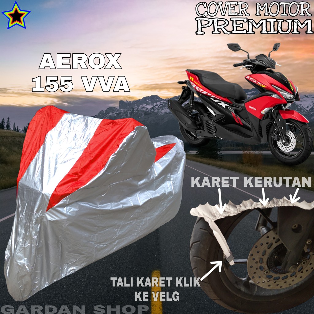 Sarung Motor AEROX 155 VVA Silver MERAH Body Cover Penutup Motor Aerox PREMIUM