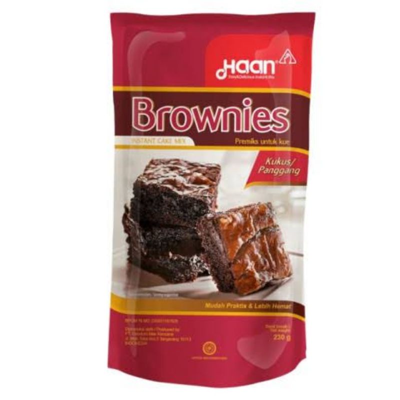 Haan Brownies Pouch Instant 230gr Kukus / Panggang