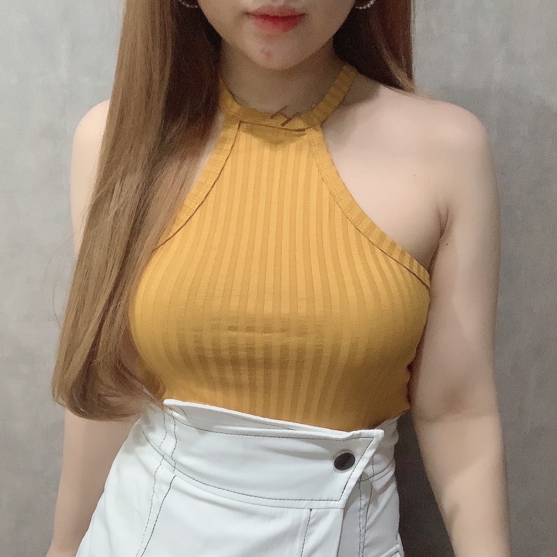 Halter Tank Top Xback | Tanktop Silang Wanita Sexy Fashion | Maimon Grosir