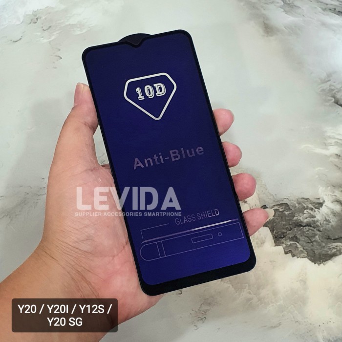 TEMPERED GLASS ANTI BLUE VIVO Y20 ANTI BLUE ANTI RADIASI TG FULL LEM