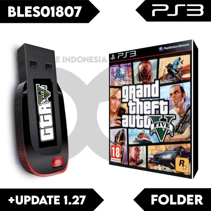 (READY) Game GTA V 5 PS3 Folder BLES01807 + file Update 1.27 via Flashdisk