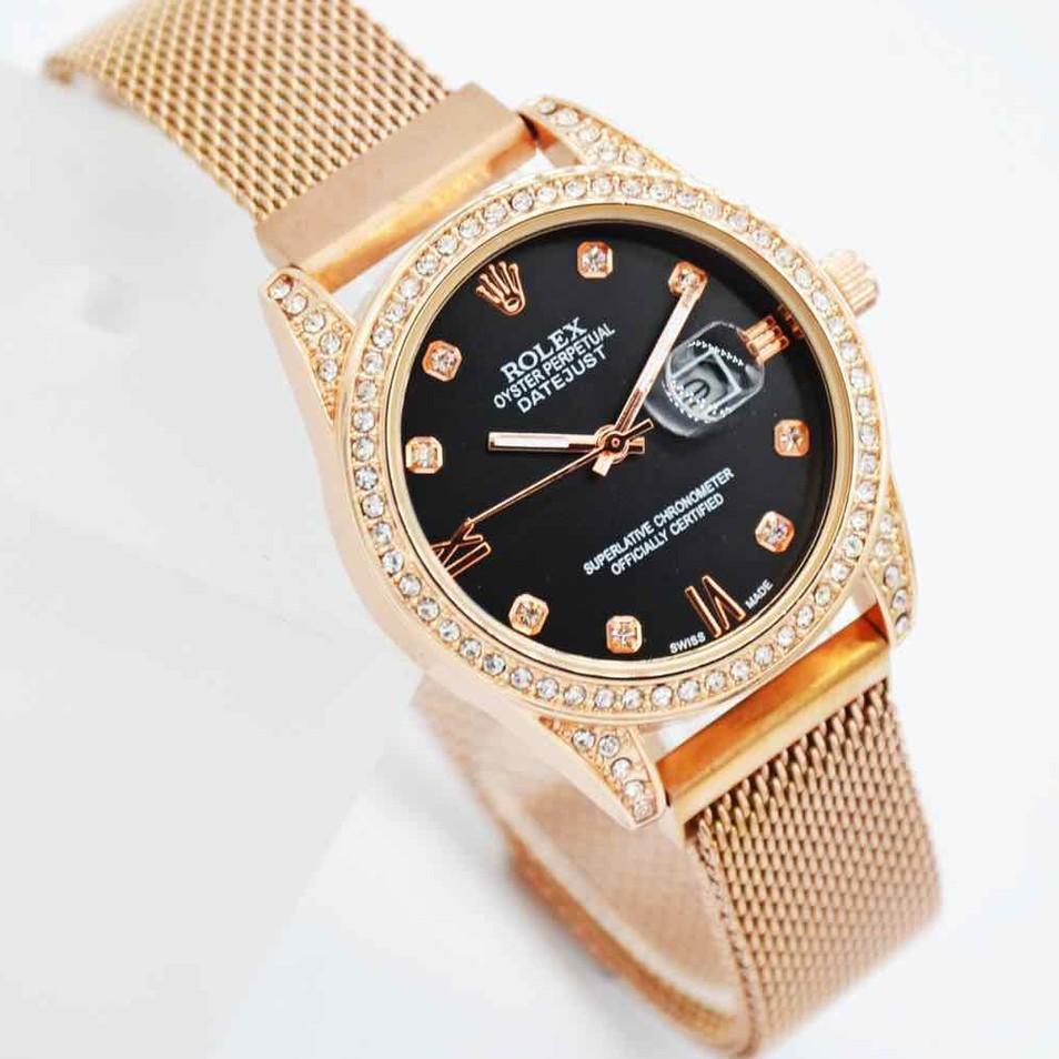 Harga Murah [✔COD] jam Tangan wanita magnet new  tanggal aktif Unisex