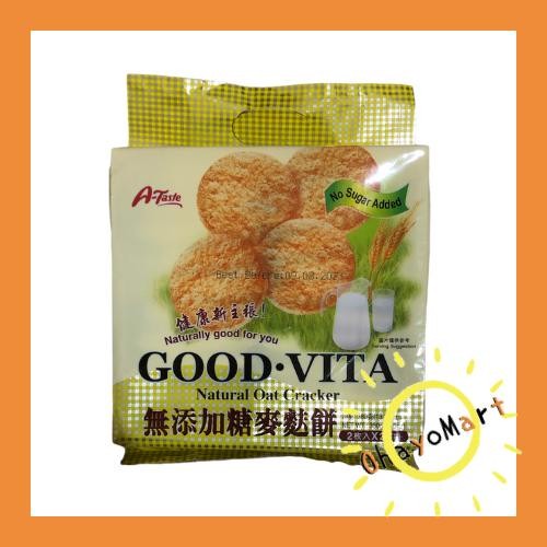 A-Taste Good Vita Natural Oat Cracker / Biskuit Cracker No Sugar 380gr