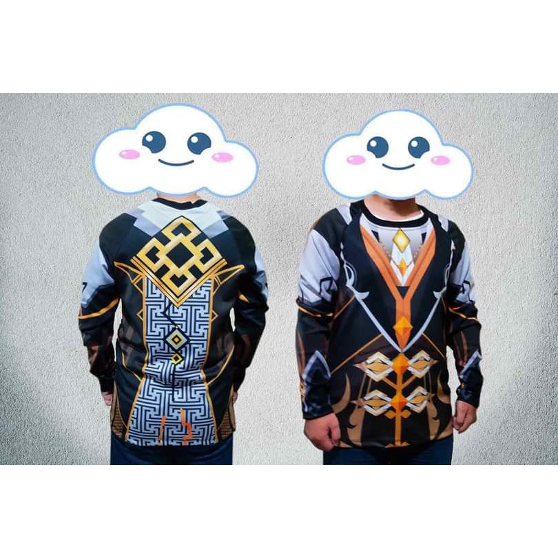 Genshin Impact ZHONGLI Hoodie Scuba - Jersey Drifit /Milano Kostum Cosplay