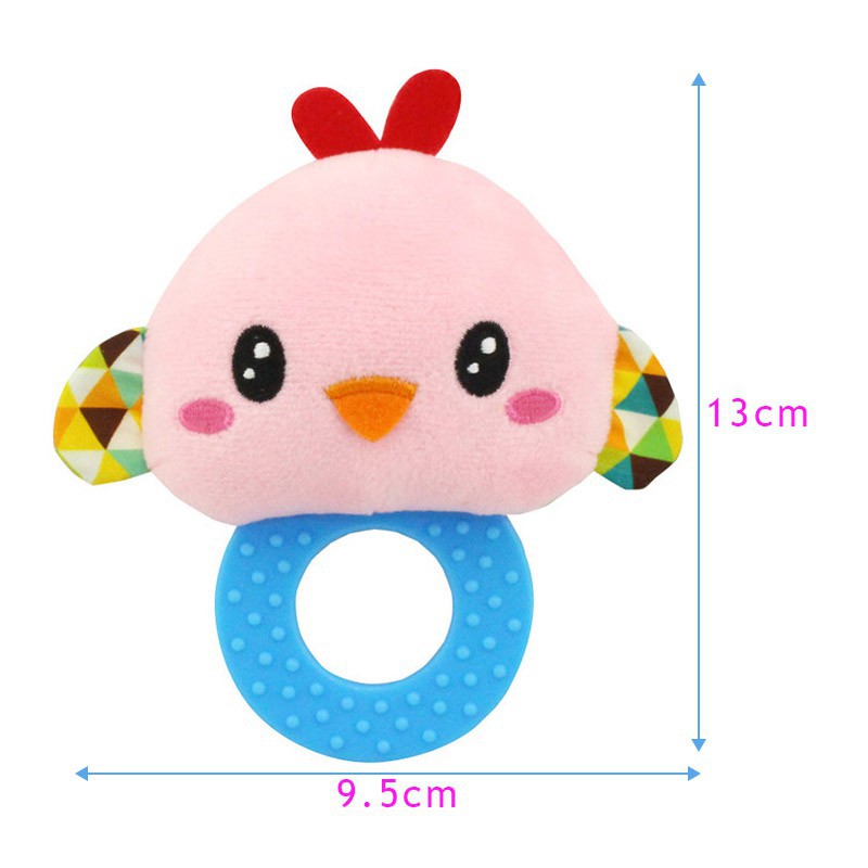 Rattle Teether Kepala Hewan Happy Monkey Mainan Bayi