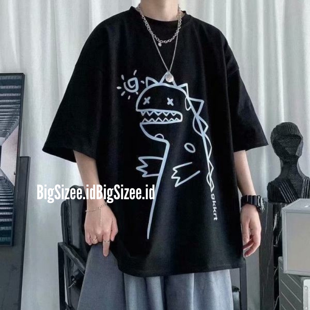 TERMURAH | Kaos Polos Pria Tshirt Oblong Murah ukuran jumbo BigSize Oversize / Kaos Dino/ XXL XXXL X