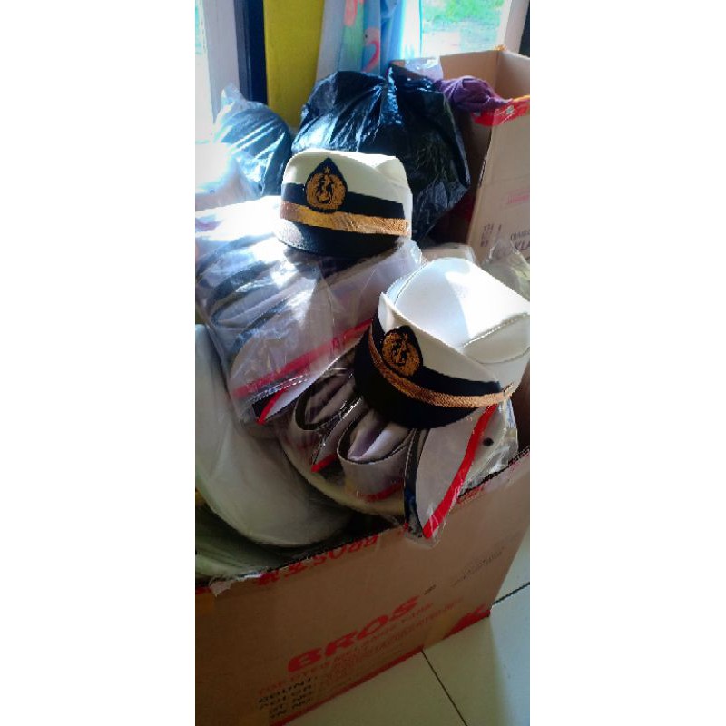 Topi pet tni al perempuan - topi pet tni anak -topi pet tni al anak