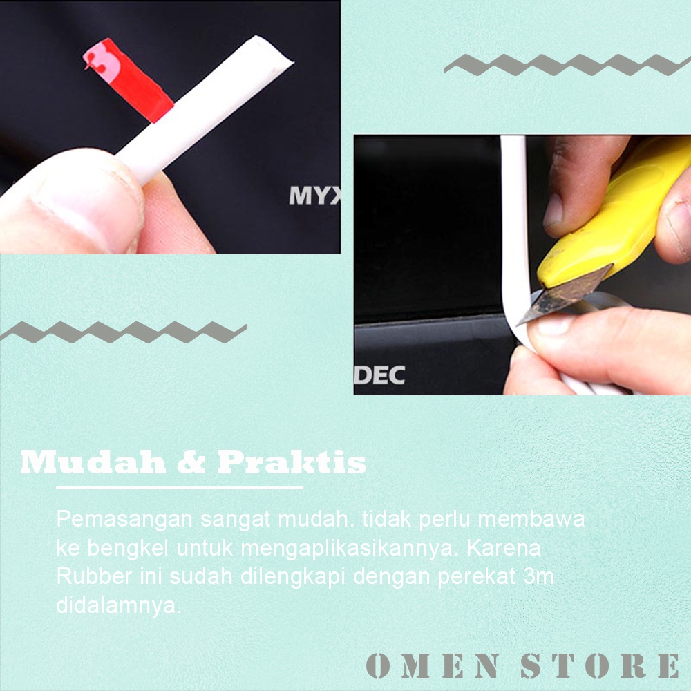 Rubber Strip Pintu Mobil Anti Collision Kedap Suara - 5 m | Kahnos