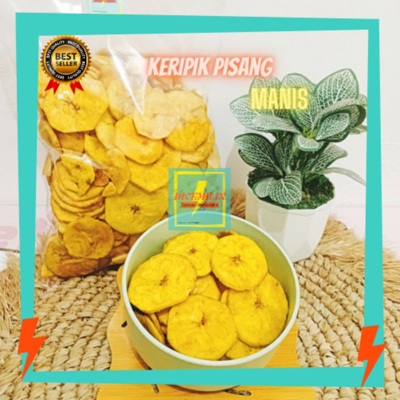 

cemilan aneka keripik pisang manis 175gr pisang koin