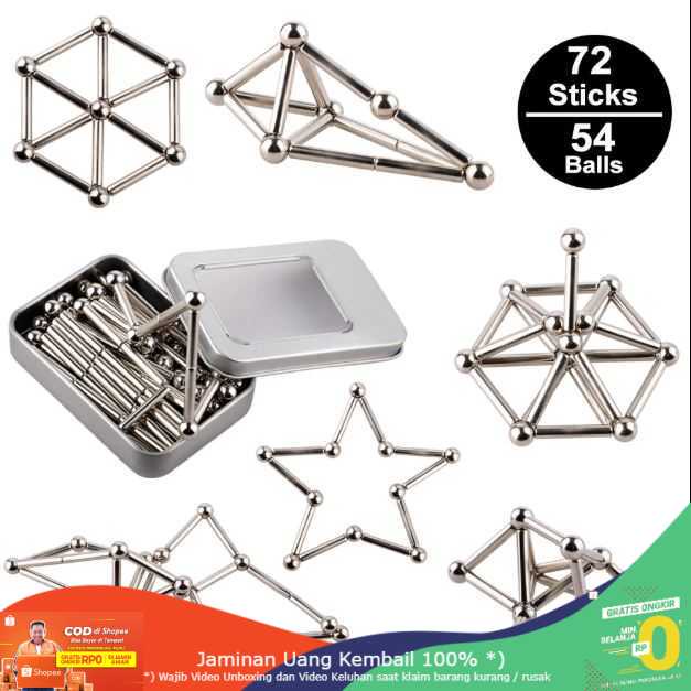 (BISA COD) RVOSTR ZY Mainan Magnetik Steel Metalic Stick and Bucky Balls - J75