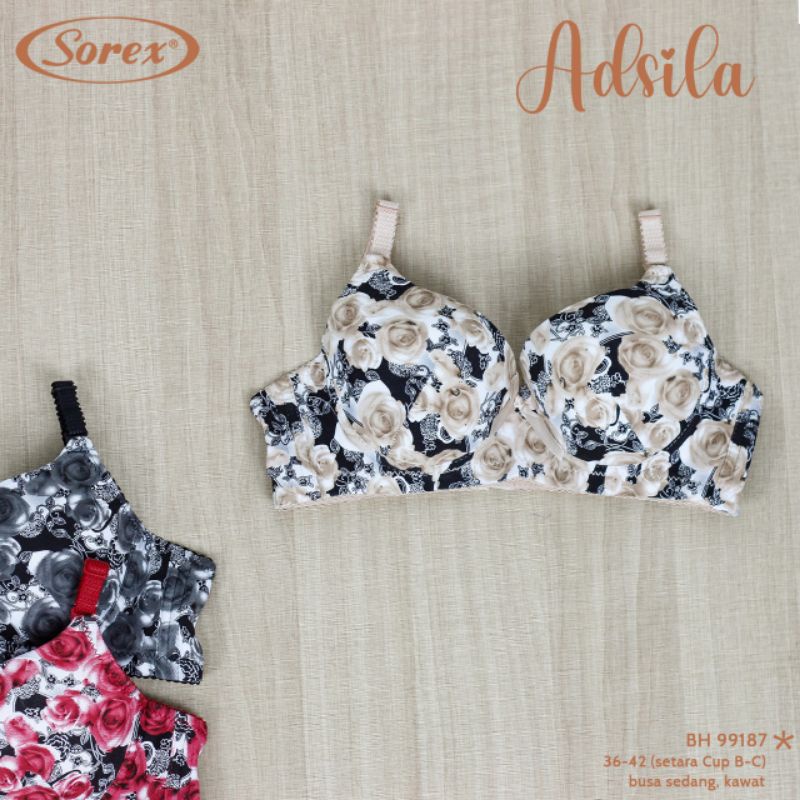 Bra sorex Adsila/99187 BH busa sedang, kawat, cup B besar to C, 36-42