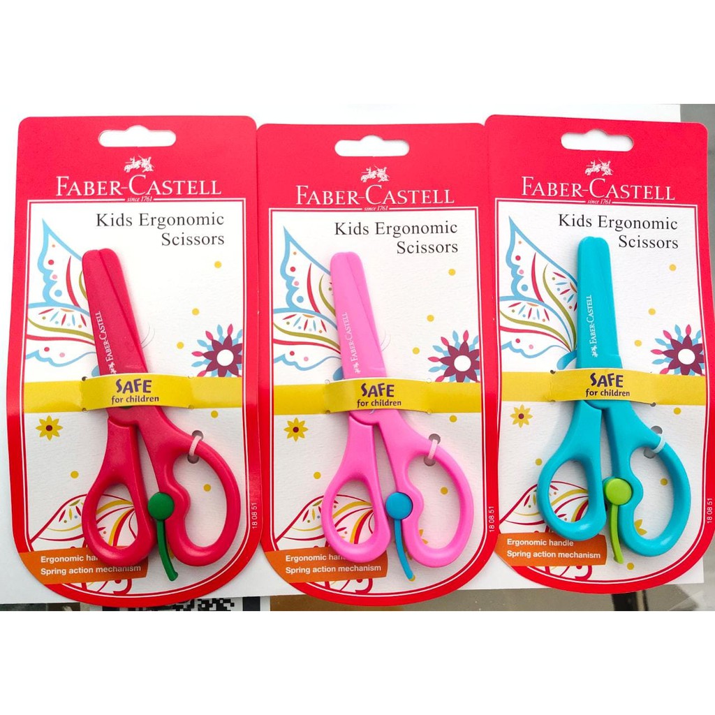 

FABER CASTELL Scissors Kids Ergonomic - 1 Pcs - Gunting - Bahan Plastik - Ergonomis
