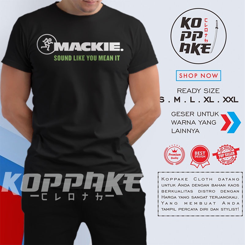 Kaos Audio Mackie Logo Operator Sound System Baju Musik