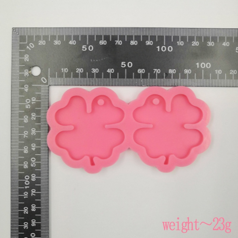 Siy 2pcs / Set Cetakan Resin Epoksi Bentuk Daun Clover Bahan Silikon Untuk Membuat Perhiasan Diy