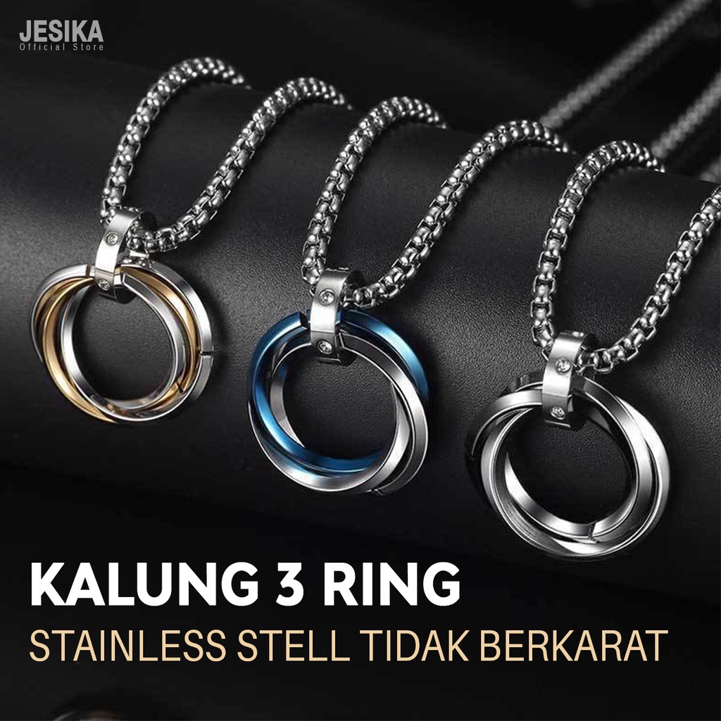 Kalung stainless steel titanium pria keren anti karat tidak luntur