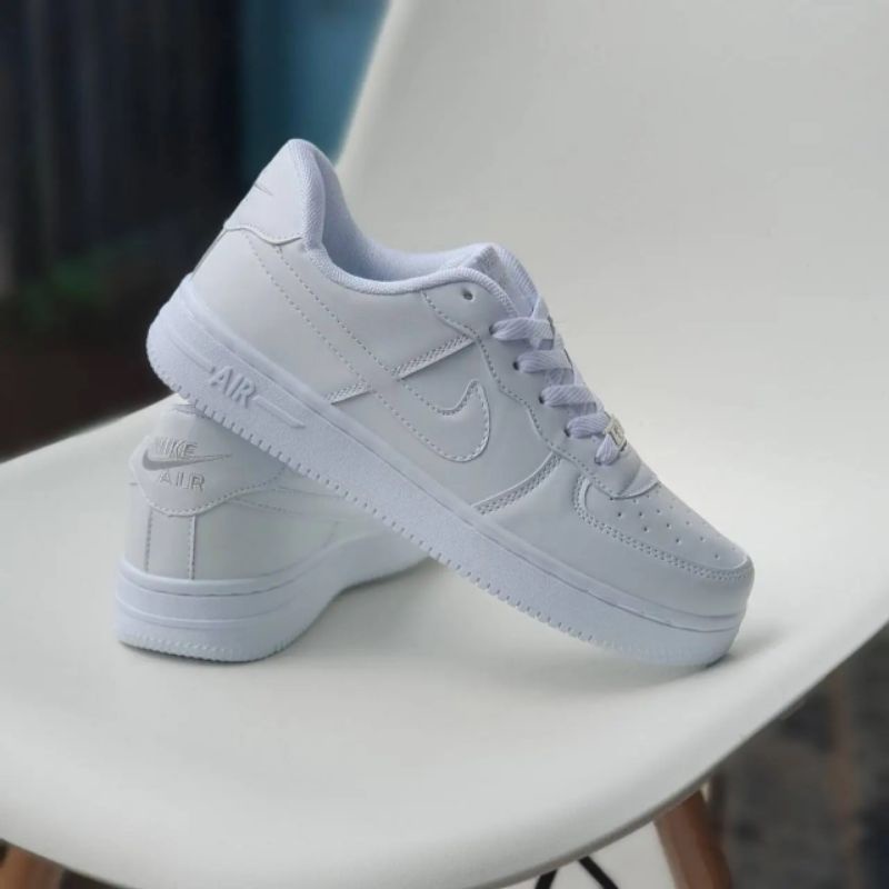 [BISA COD]  NIKE AIRFORCE 1 LOW FULLWHITE KUALITAS IMPORT