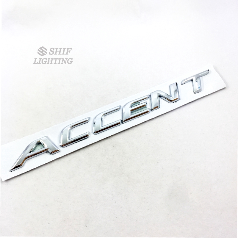 1Pc Stiker Emblem / Badge Bahan ABS Warna Krom untuk Mobil Hyundai